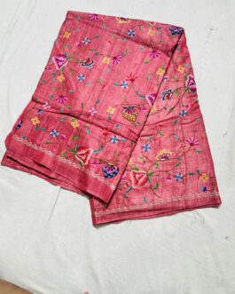 tussar saree with akshanth kuttu work