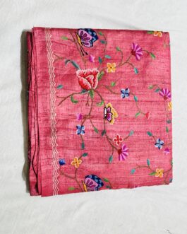 tussar saree with akshanth kuttu work